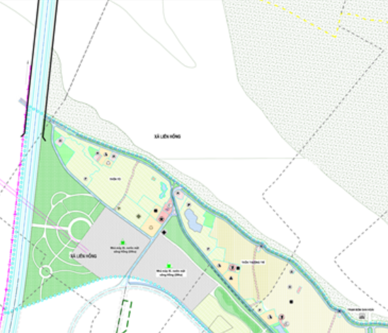 Bản đồ quy hoạch sử dụng đất xã Liên Hồng phần thuộc Phân khu GS