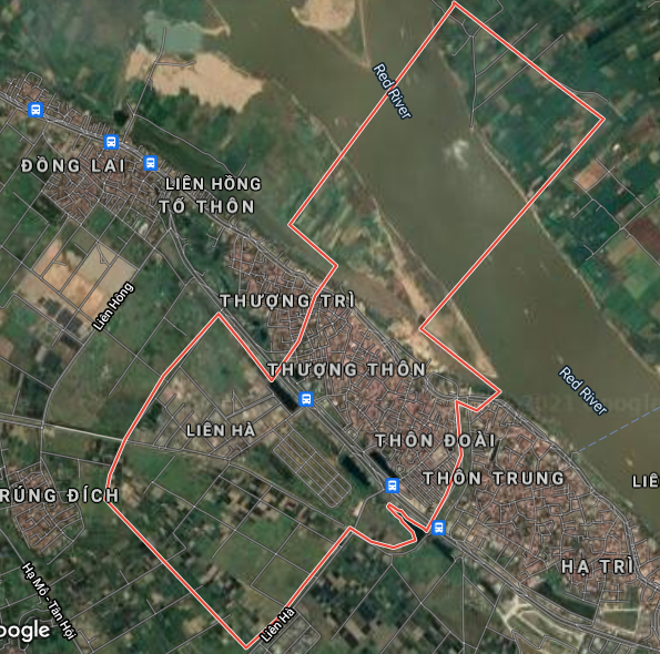Xã Liên Hà trên bản đồ Google vệ tinh