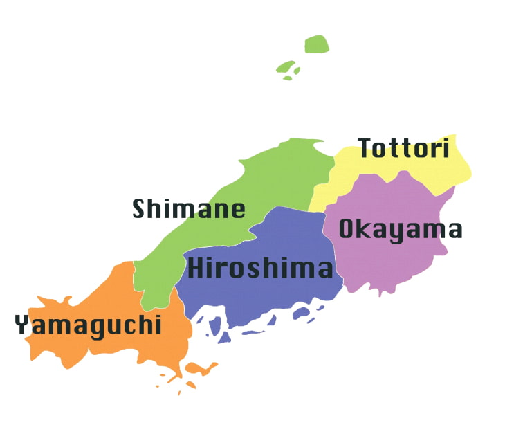 Bản đồ Vùng Chugoku