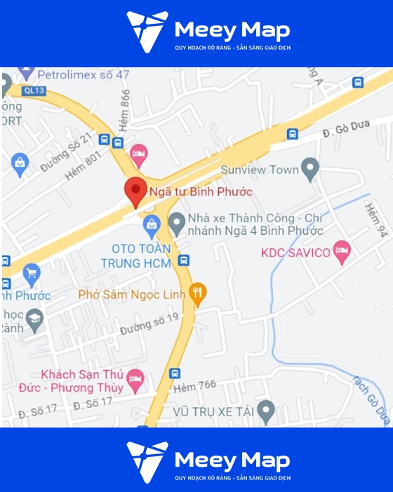 Bản đồ ngã 4 Bình Phước