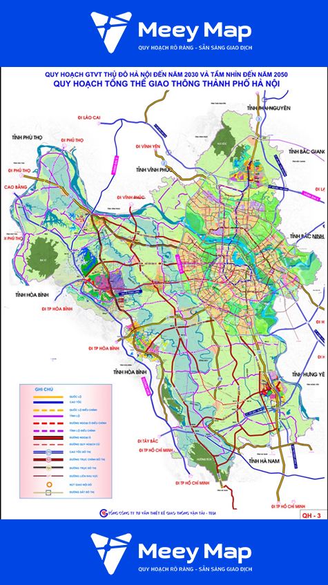 Bản đồ quy hoạch Hà Nội đến năm 2030 tỉ lệ 1/500 53 Ban do quy hoach giao thong van tai Ha Noi den nam 2030 tam nhin 2050