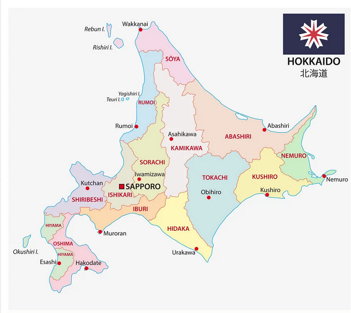 Bản đồ vùng Hokkaido