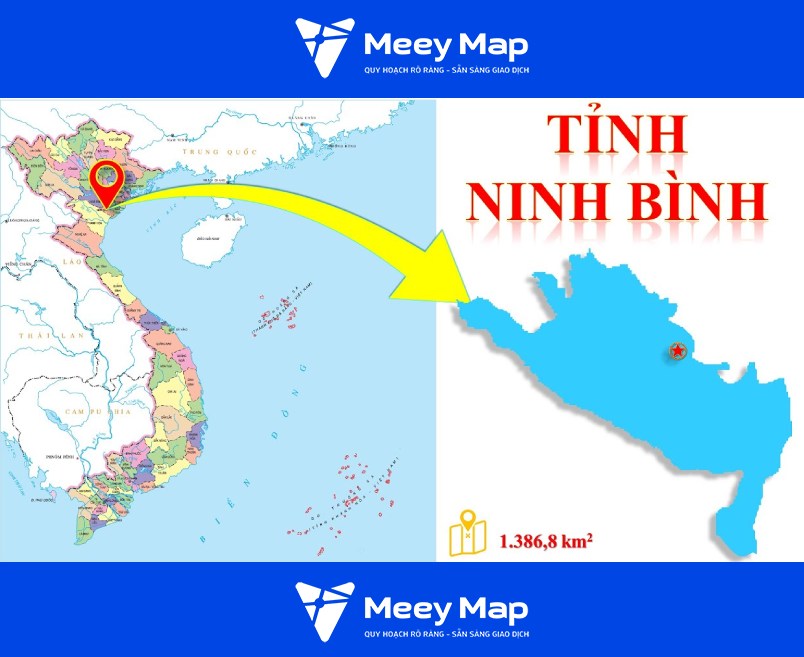 Bản đồ Tỉnh Ninh Bình| Bản đồ du lịch Ninh Bình chi tiết mới nhất 2024 1 Ninh Binh tren ban do Viet Nam
