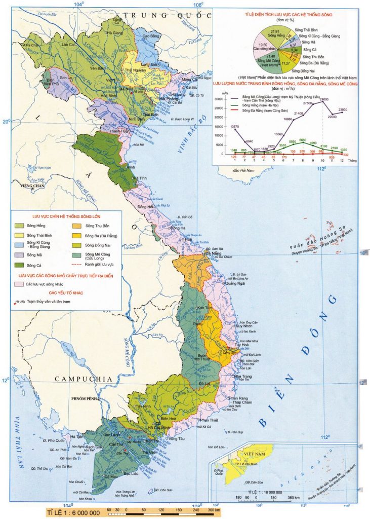 bản đồ hệ thống sông tại Việt Nam