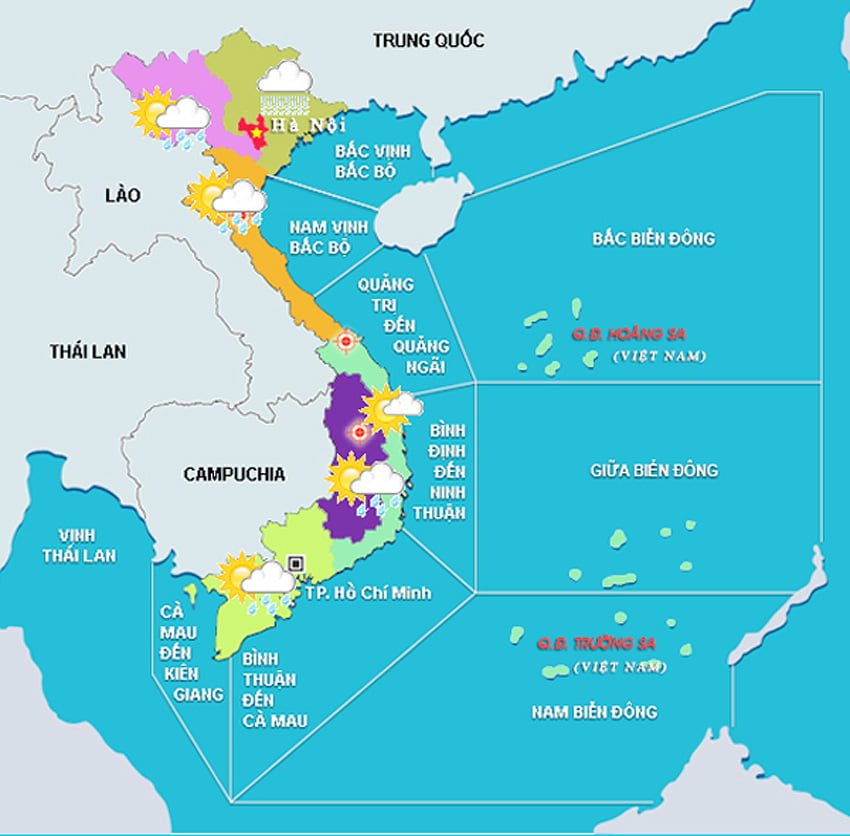 Bản đồ các vùng miền Việt Nam