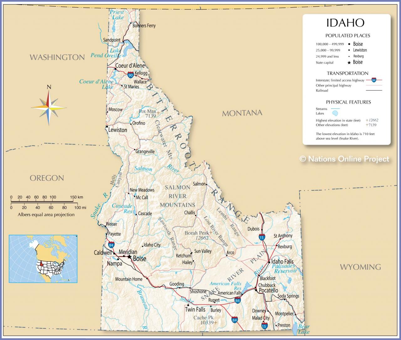 Bản đồ bang Idaho