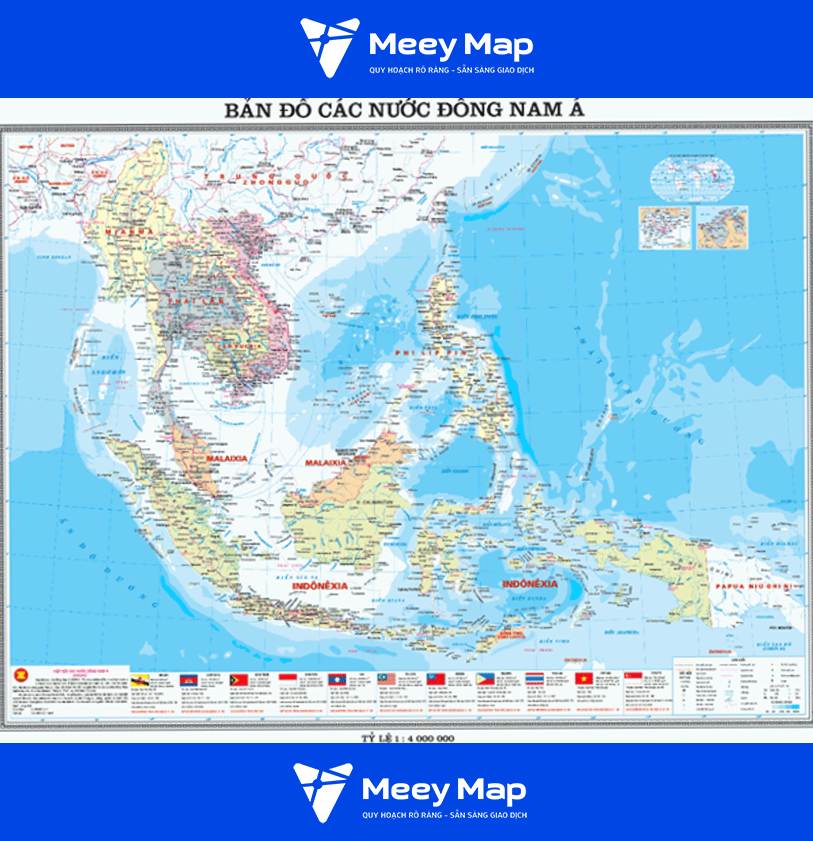 Khám Phá Bản Đồ Đông Nam Á Khổ Lớn Mới Nhất 2025 6 Bản đồ Đông Nam Á bằng Tiếng Việt