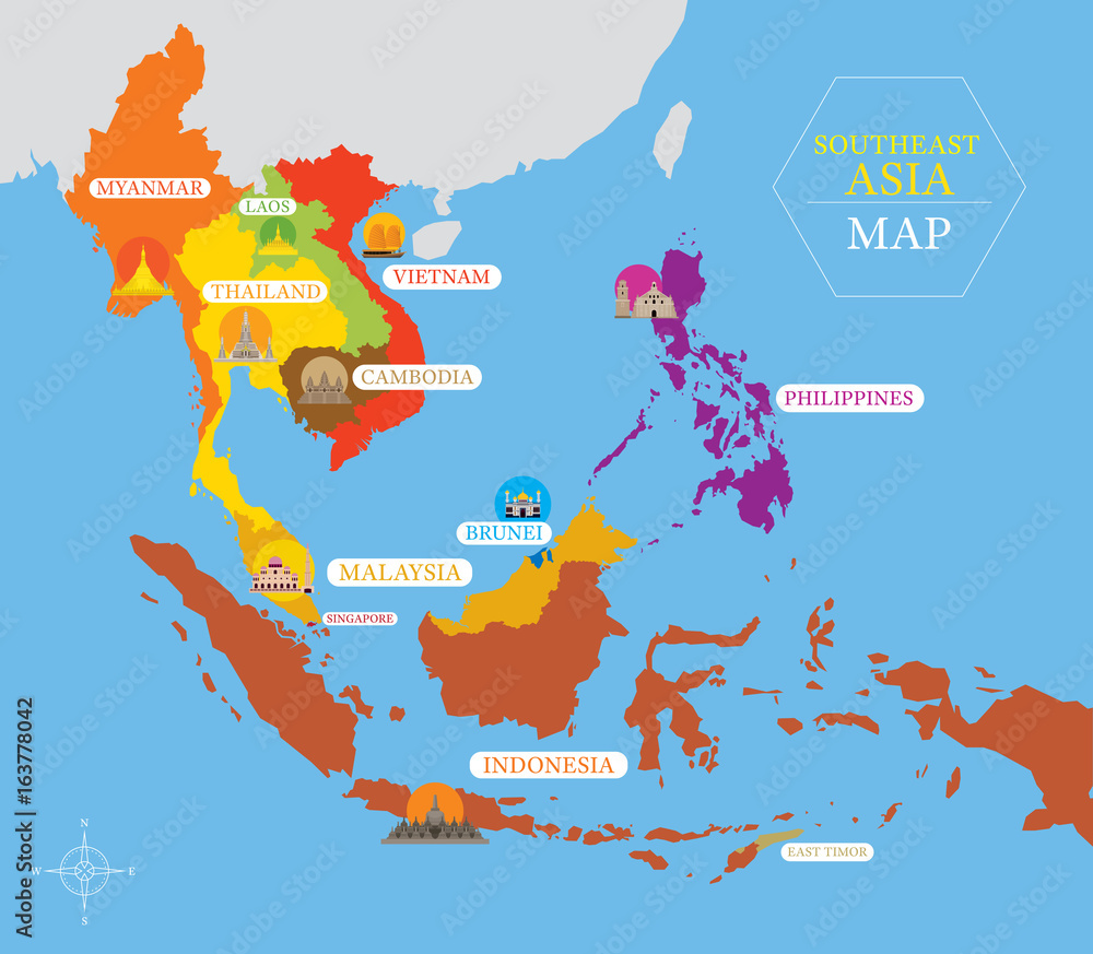 Bản đồ các nước thuộc Đông Nam Á