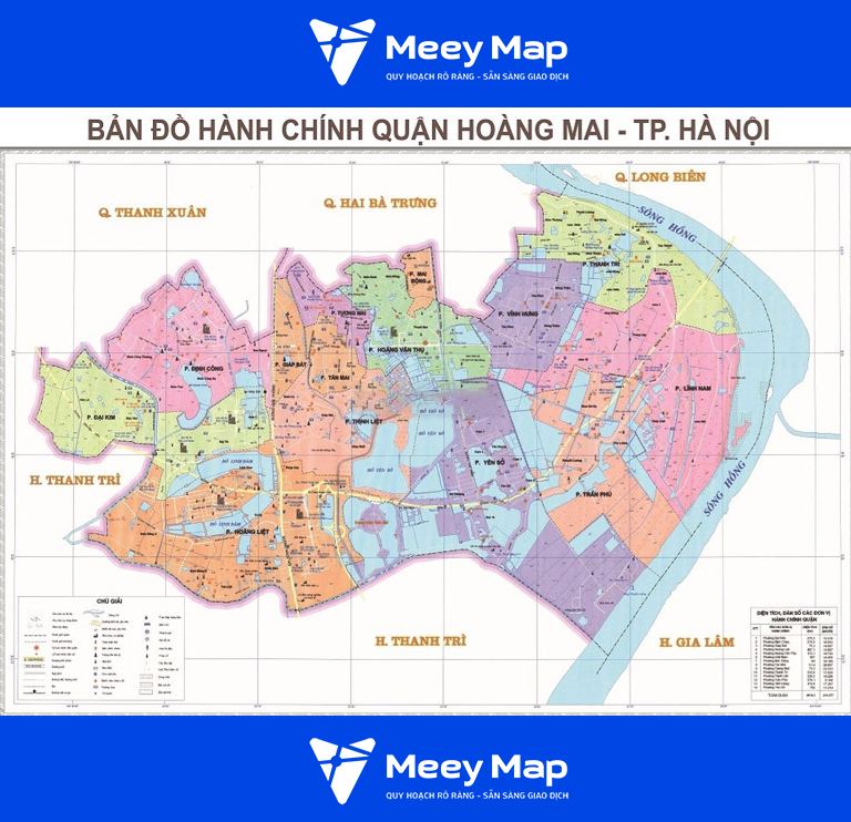 Bản đồ hành chính quận Hoàng Mai