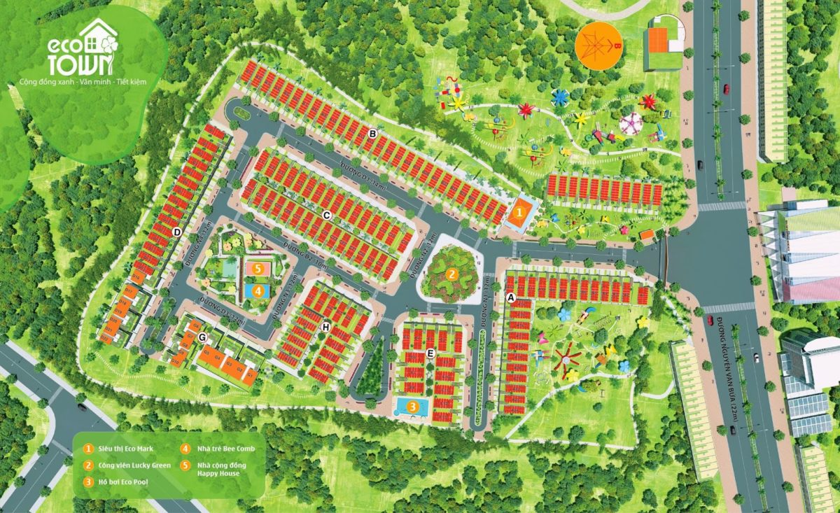 Dự án Eco Town - THỐNG KÊ CÁC DỰ ÁN ĐẤT NỀN HÓC MÔN