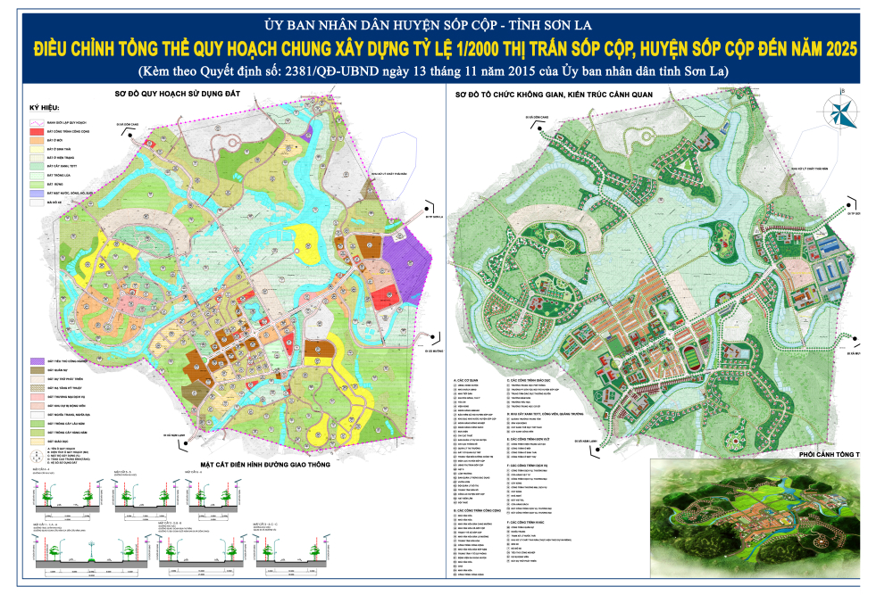 Bản đồ quy hoạch huyện Sốp Cộp, Sơn La 2024| Kế hoạch sử dụng đất 2 Bản đồ điều chỉnh quy hoạch chung thị trấn Sốp Cộp