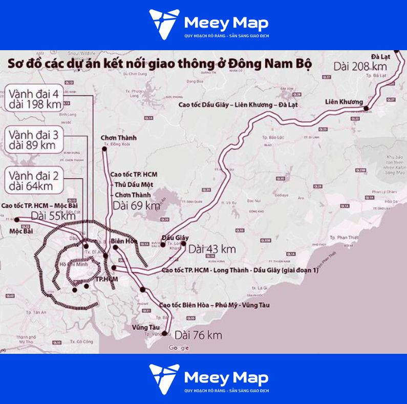 So do cac du an ket noi giao thong o Dong Nam Bo