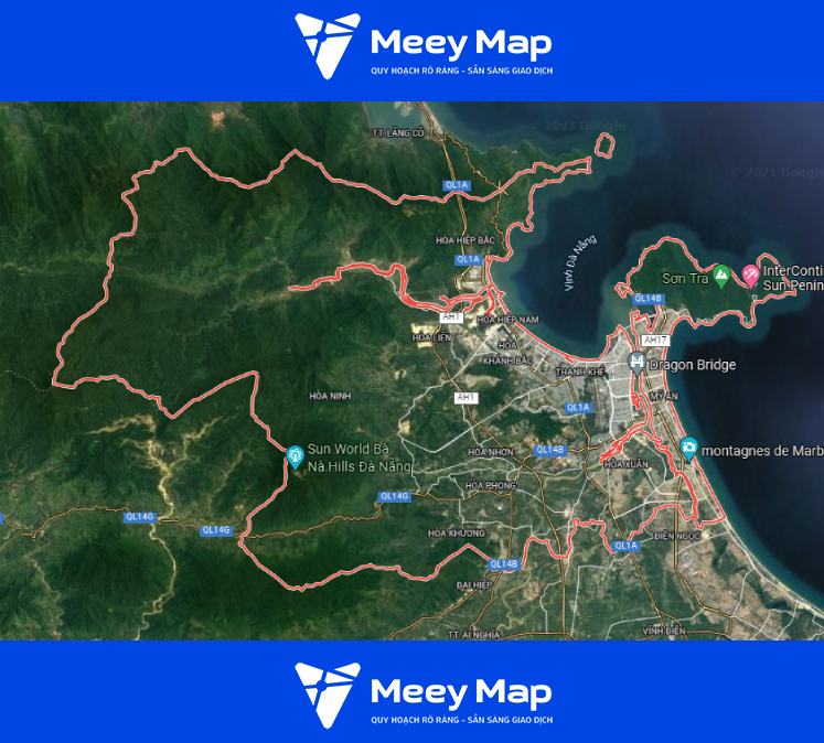 TP Da Nang the hien tren ban do Google ve tinh