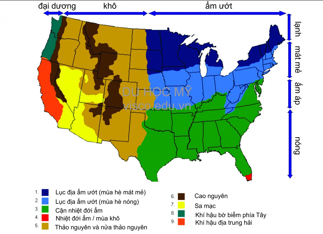 Bản đồ Địa Lý Hoa Kỳ