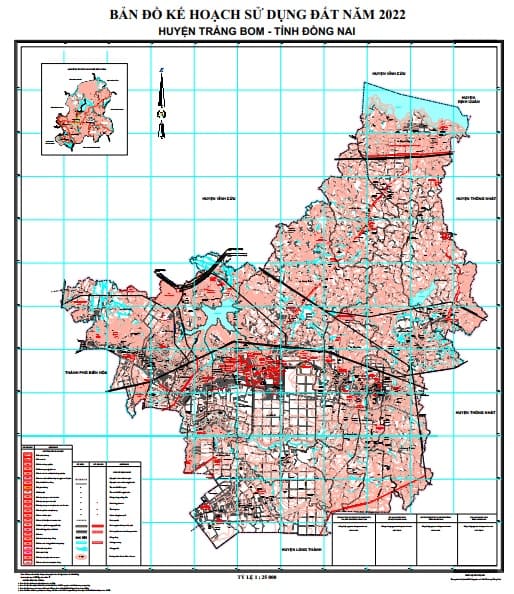 Bản đồ quy hoạch - kế hoạch sử dụng đất huyện Trảng Bom 2024 2 Bản đồ kế hoạch sử dụng đất năm 2022, huyện Trảng Bom