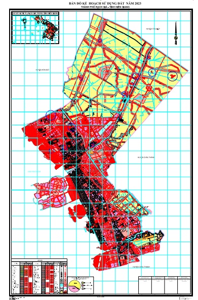 Bản đồ kế hoạch sử dụng đất năm 2023, thành phố Rạch Giá