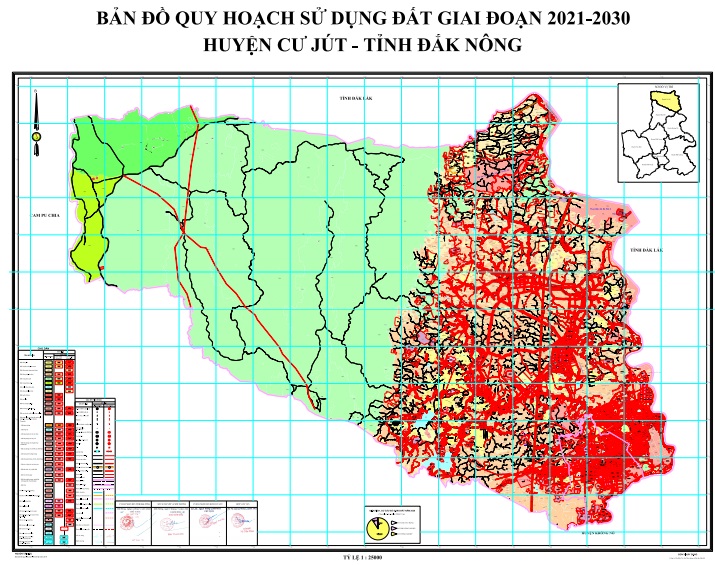 Bản đồ quy hoạch huyện Cư Jút, Đắk Nông 2024| Kế hoạch sử dụng đất 1 Bản đồ quy hoạch sử dụng đất đến 2030, huyện Cư Jut