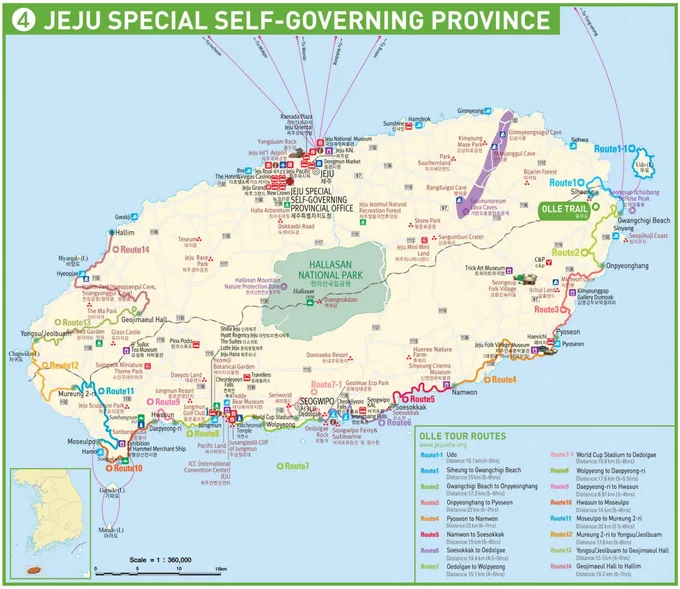 Bản đồ bản đồ đảo jeju hàn quốc được yêu thích