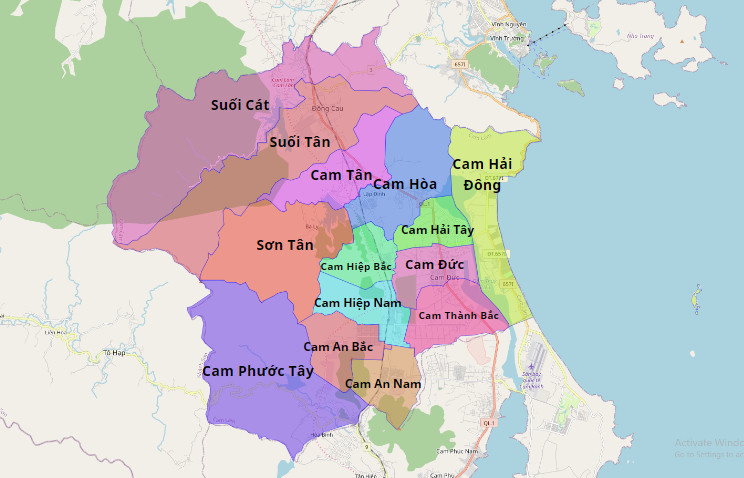Bản đồ Huyện Cam Lâm, Khánh Hòa