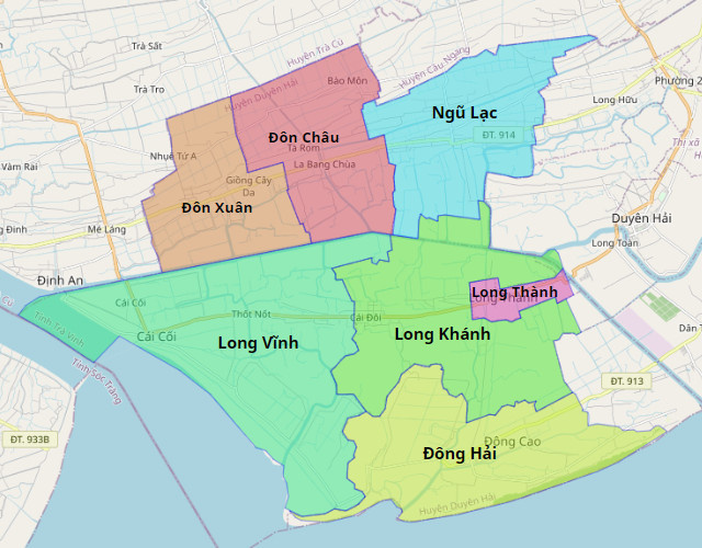 Bản đồ Huyện Duyên Hải, Trà Vinh