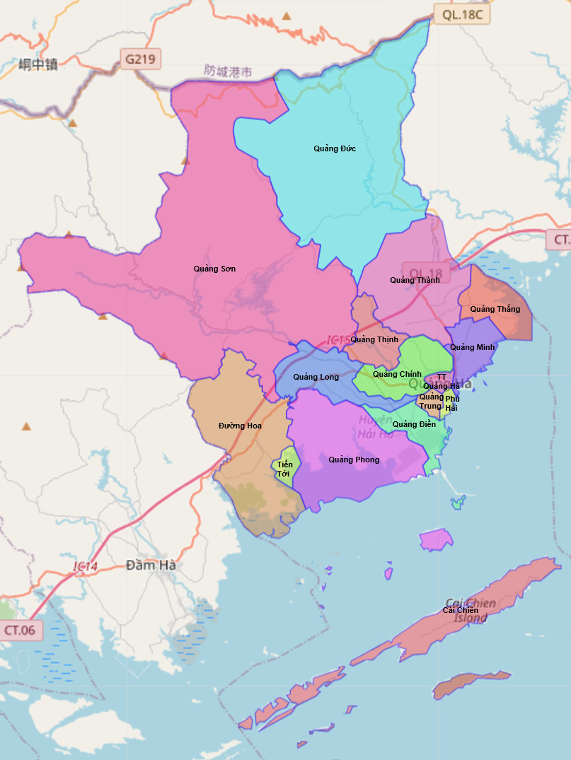 Bản đồ Huyện Hải Hà, Quảng Ninh