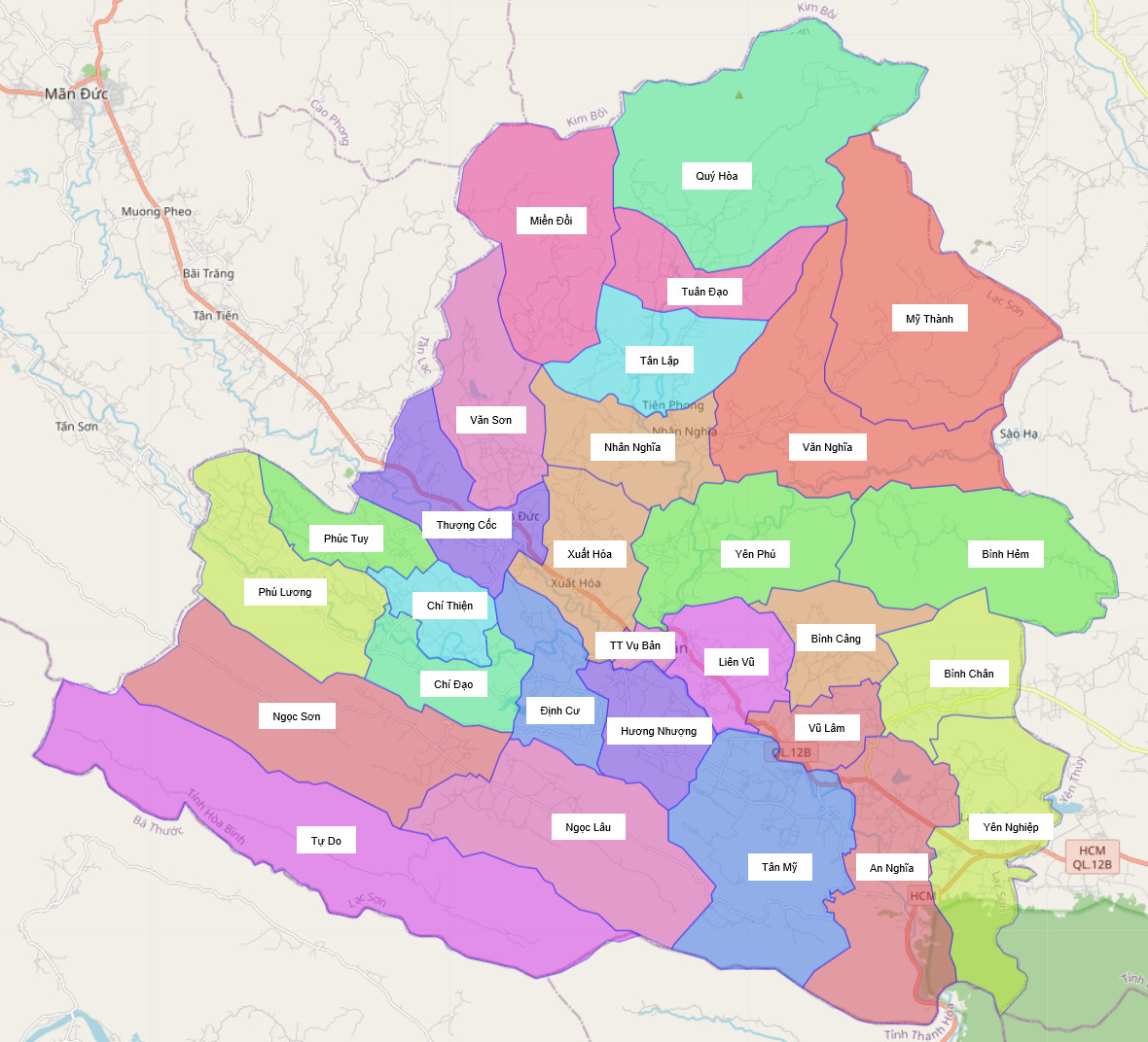 Bản đồ Huyện Lạc Sơn, Hoà Bình
