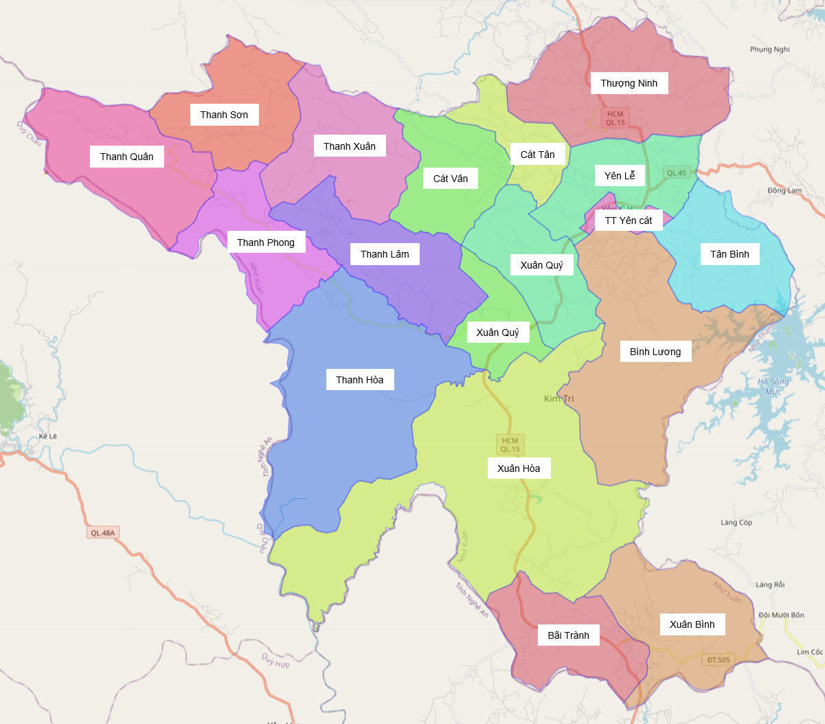 Bản đồ Huyện Như Xuân, Thanh Hóa