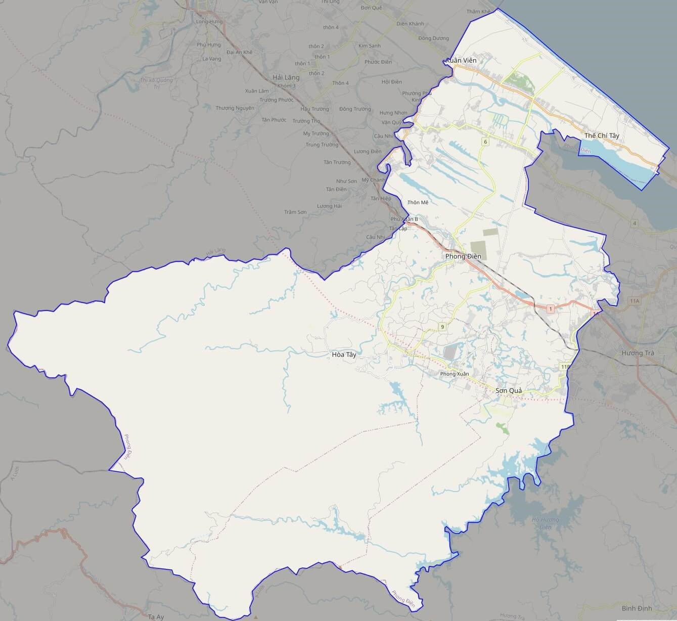 Bản đồ Huyện Phong Điền, Thừa Thiên Huế