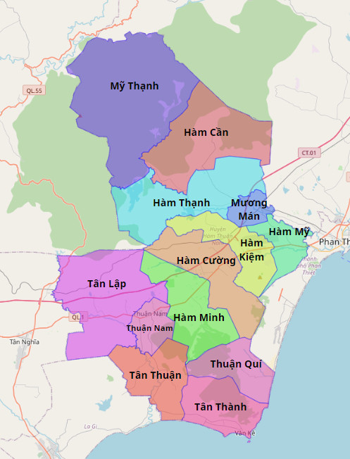 Bản đồ quy hoạch Huyện Hàm Thuận Nam, Bình Thuận| Kế hoạch sử dụng đất