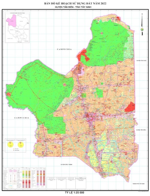 Bản đồ quy hoạch huyện Tân Biên, Tây Ninh 2024| Kế hoạch sử dụng đất 2 Bản đồ kế hoạch sử dụng đất năm 2022, huyện Tân Biên