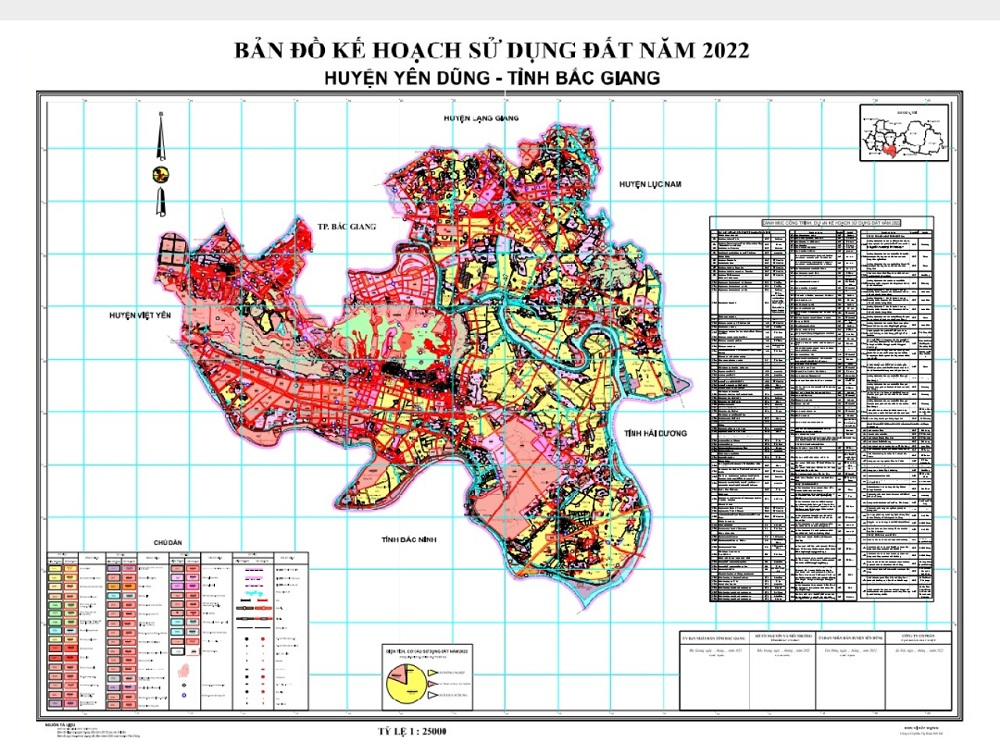 Bản đồ quy hoạch huyện Yên Dũng, Bắc Giang 2024| Kế hoạch sử dụng đất 2 Bản đồ kế hoạch sử dụng đất năm 2022, huyện Yên Dũng