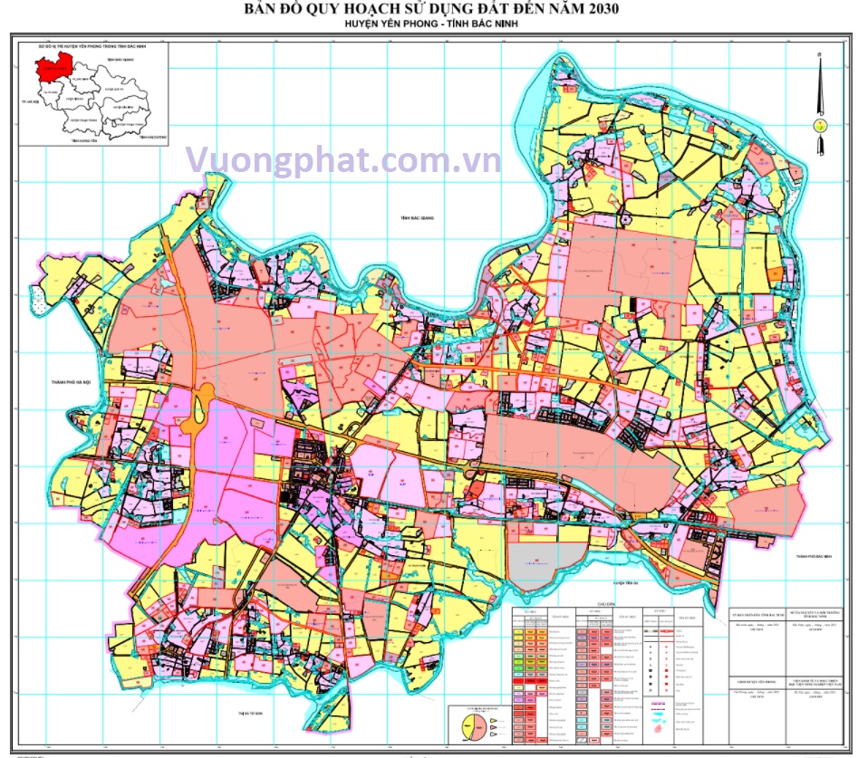 Bản đồ quy hoạch huyện Yên Phong, Bắc Ninh 2024| Kế hoạch sử dụng đất 1 Bản đồ quy hoạch sử dụng đất huyện Yên Phong đến 2030
