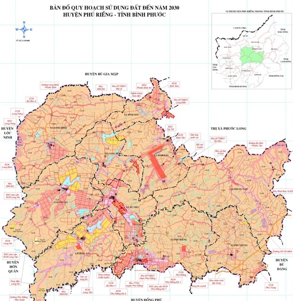 Bản đồ quy hoạch kế hoạch huyện Phú Riềng (Bình Phước) 2024 1 Bản đồ quy hoạch sử dụng đất thời kỳ 2021-2030 Phú Riềng