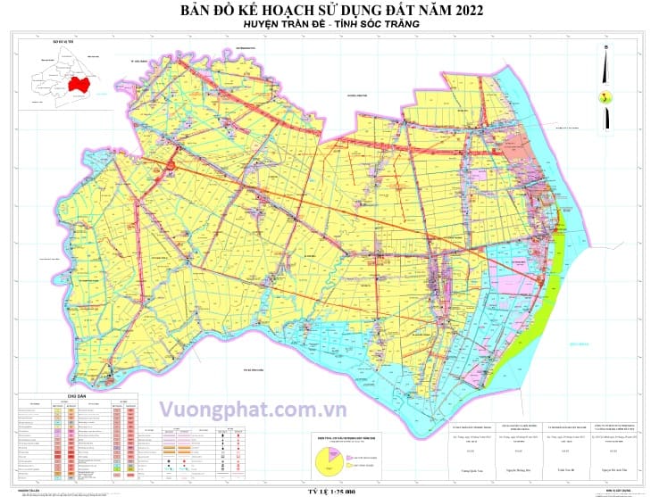 Bản đồ quy hoạch - kế hoạch huyện Trần Đề năm 2024 2 Bản đồ kế hoạch sử dụng đất năm 2022, huyện Trầm Đề