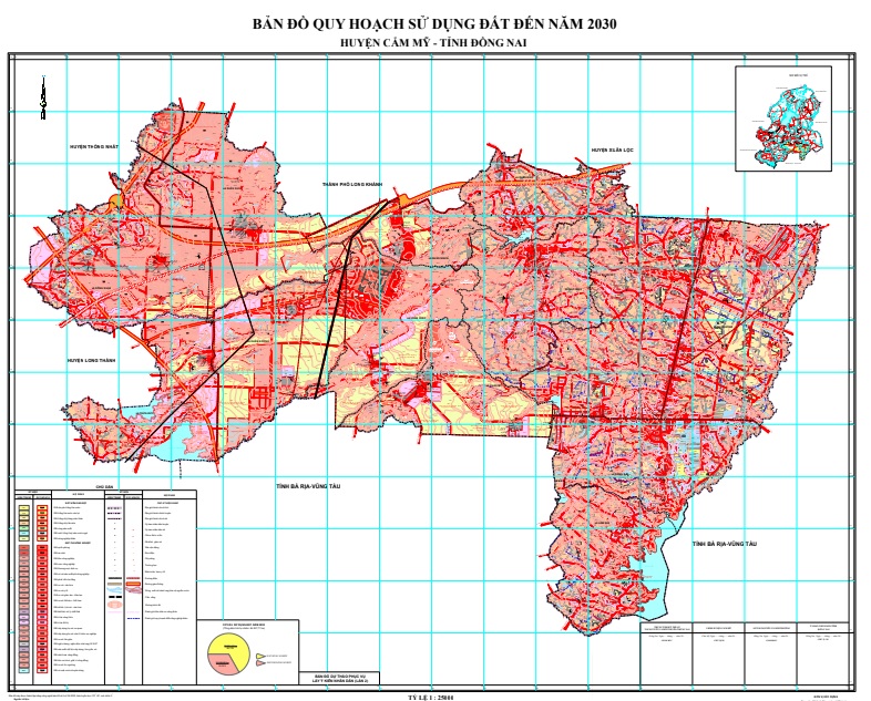 Bản đồ quy hoạch - kế hoạch sử dụng đất huyện Cẩm Mỹ năm 2024 1 Bản đồ quy hoạch sử dụng đất thời kỳ 2021-2030 huyện Cẩm Mỹ