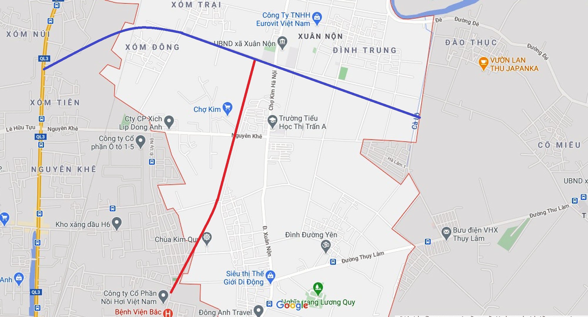 Vị trí ba đường sẽ mở theo qui hoạch ở xã Xuân Nộn, Đông Anh, Hà Nội - Ảnh 9.