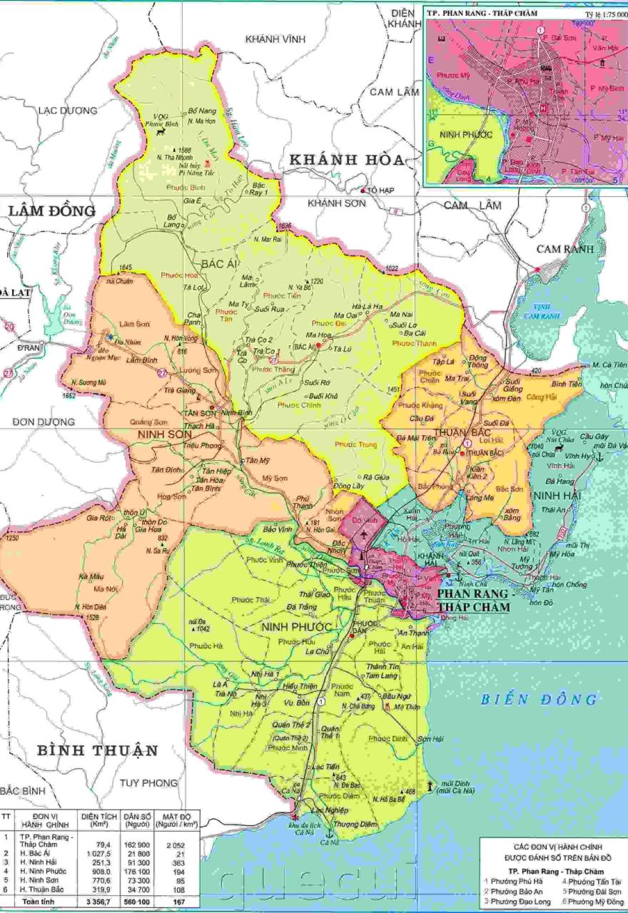 Bản đồ tỉnh Ninh Thuận| Bản đồ hành chính Ninh Thuận chi tiết