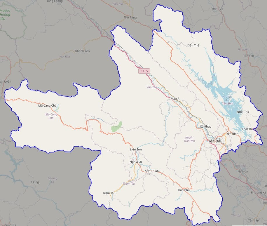 Bản đồ giao thông tỉnh Yên Bái