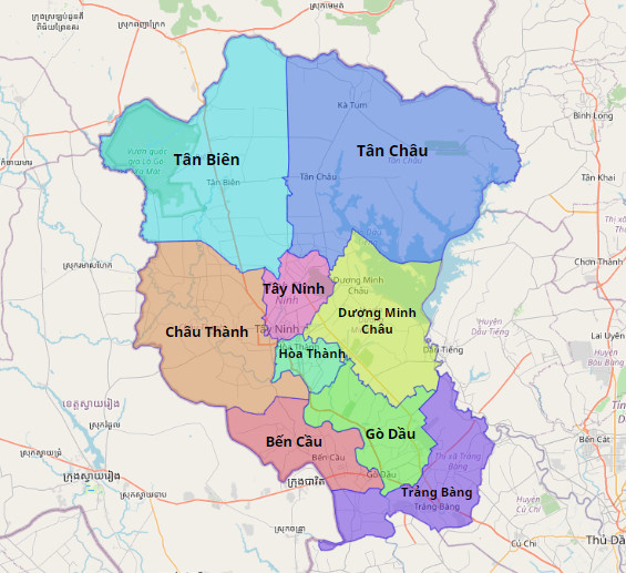 Bản đồ hành chính Tây Ninh