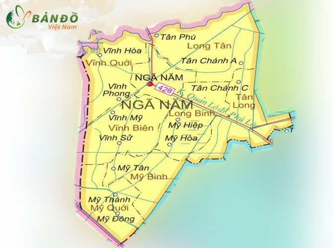 Bản đồ hành chính thị trấn Diên An    