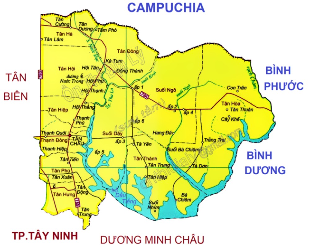 Cập nhật 2024 Bản đồ hành chính tỉnh Tây Ninh khổ lớn năm 2023 3 Bản đồ Quận Tây Ninh Tân Châu