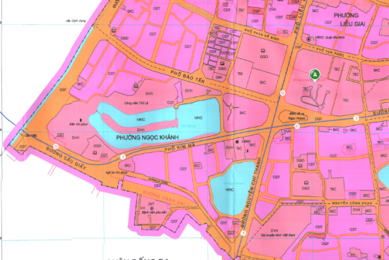 Bản đồ quy hoạch sử dụng đất phường Ngọc Khánh, Ba Đình, Hà Nội