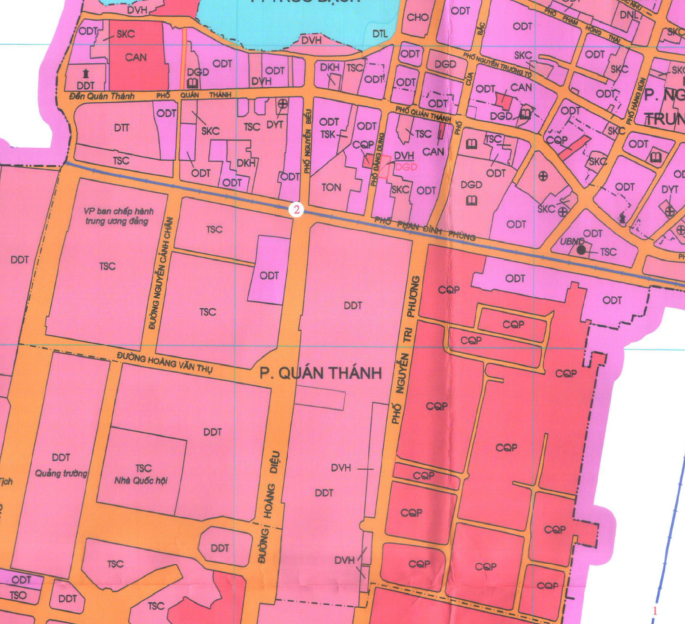 Bản đồ quy hoạch phường Quán Thánh, Ba Đình, Hà Nội