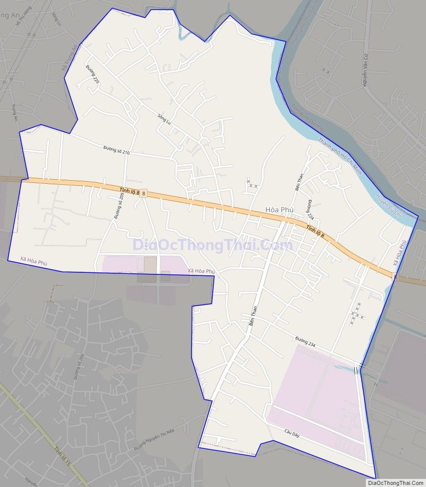 Bản đồ giao thông xã Hòa Phú, huyện Củ Chi