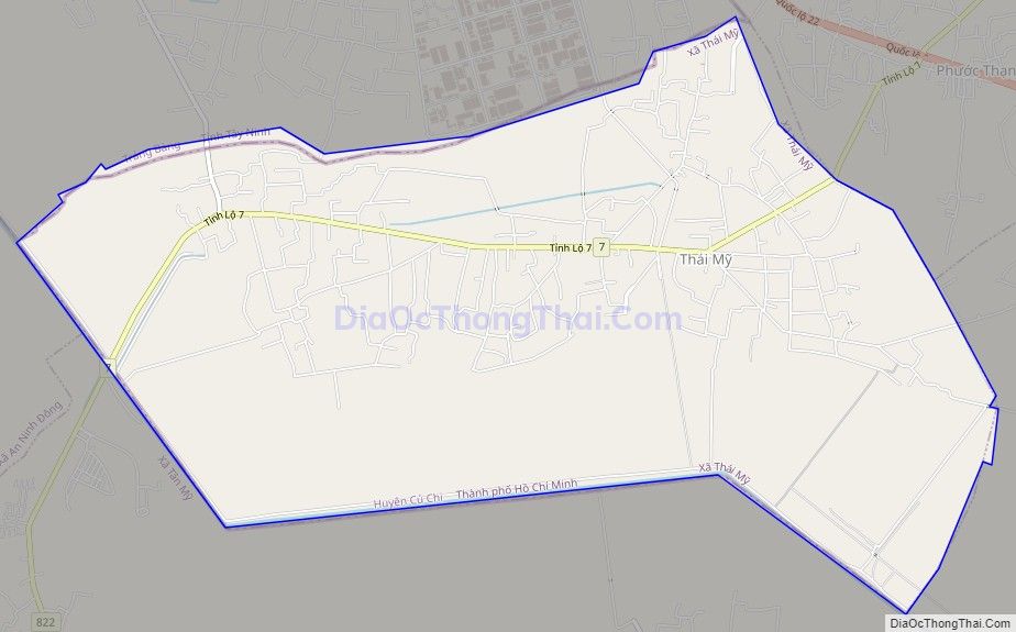 Bản đồ giao thông xã Thái Mỹ, huyện Củ Chi