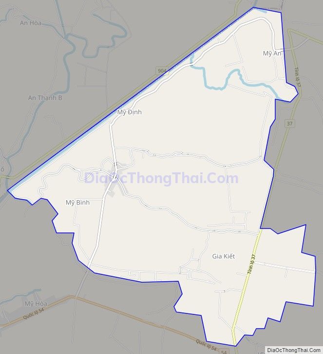 Bản đồ giao thông xã Tân Mỹ, huyện Trà Ôn