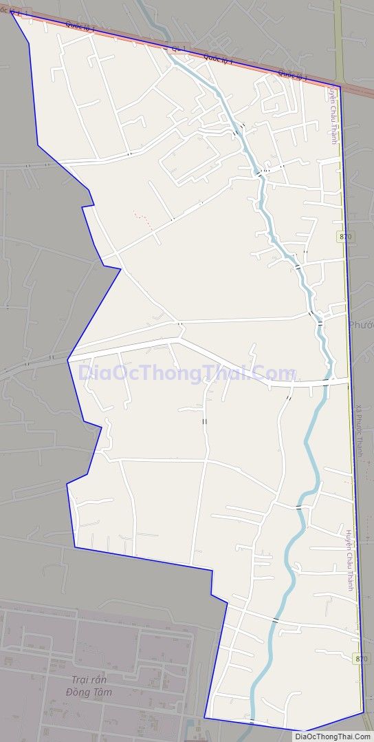 Bản đồ giao thông xã Thạnh Phú, huyện Châu Thành.