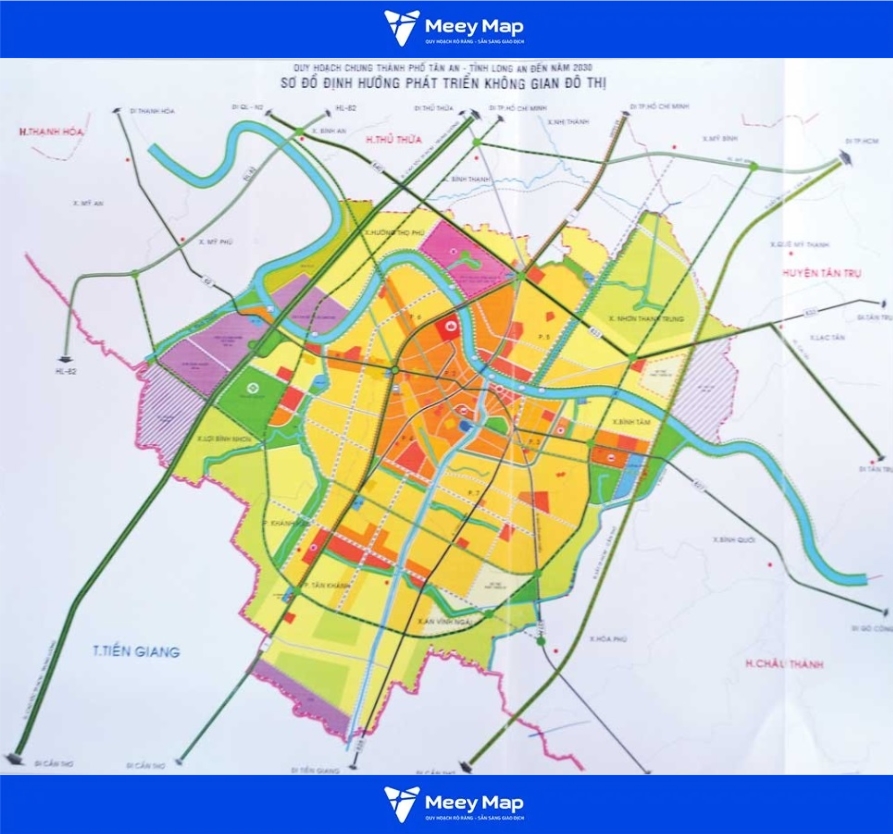 Bản đồ định hướng không gian TP Tân An 2030