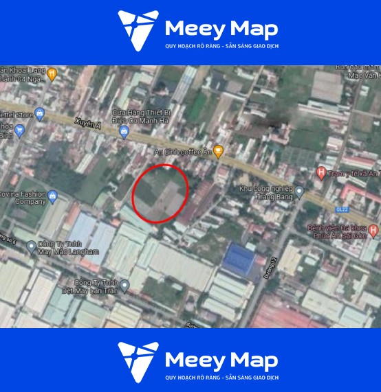 Bản đồ quy hoạch thị xã Trảng Bàng, Tây Ninh| Kế hoạch sử dụng đất 13 Khu dat thuong mai dich vu o thi xa Trang Bang the hien tren ban do Google ve tinh