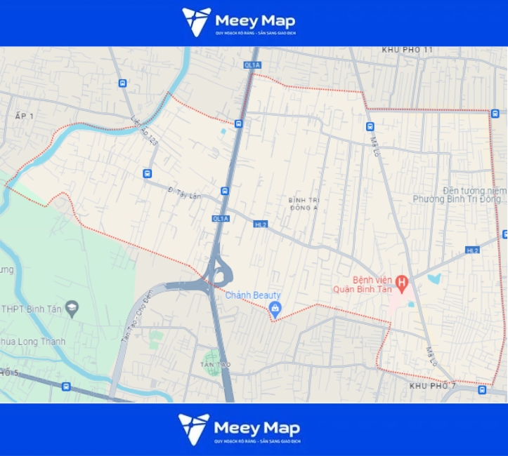 Bản đồ phường Bình Trị Đông A, Bình Tân
